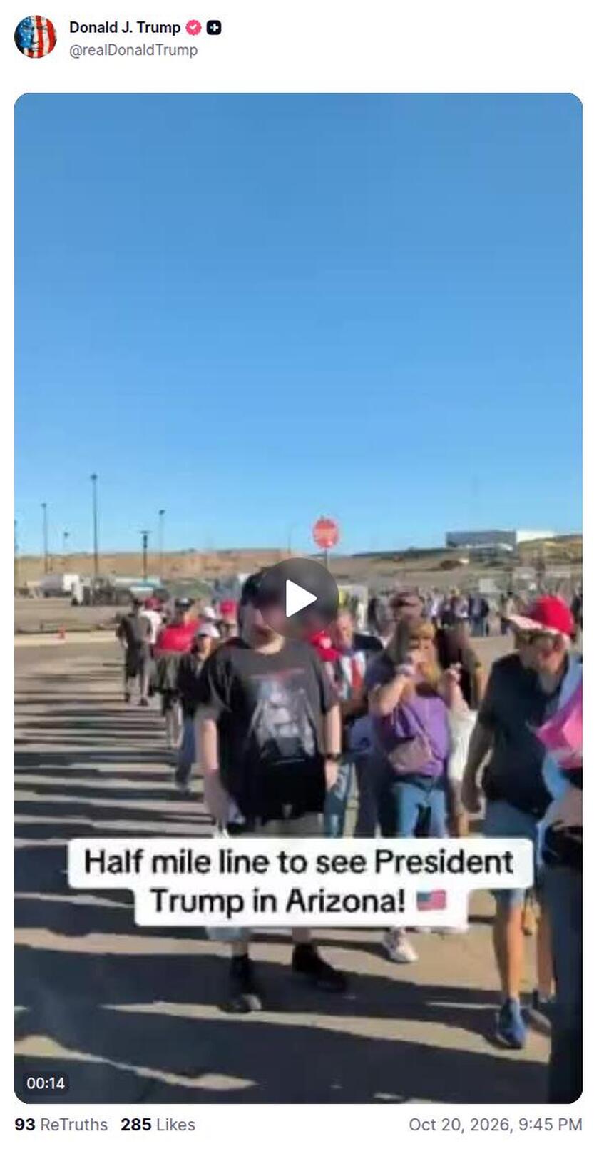 Post image from Donald Trump