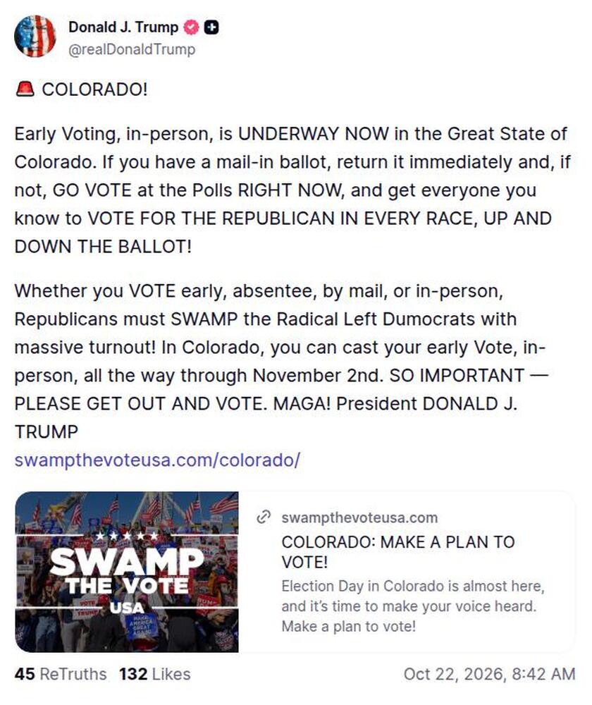 Post preview from Donald Trump