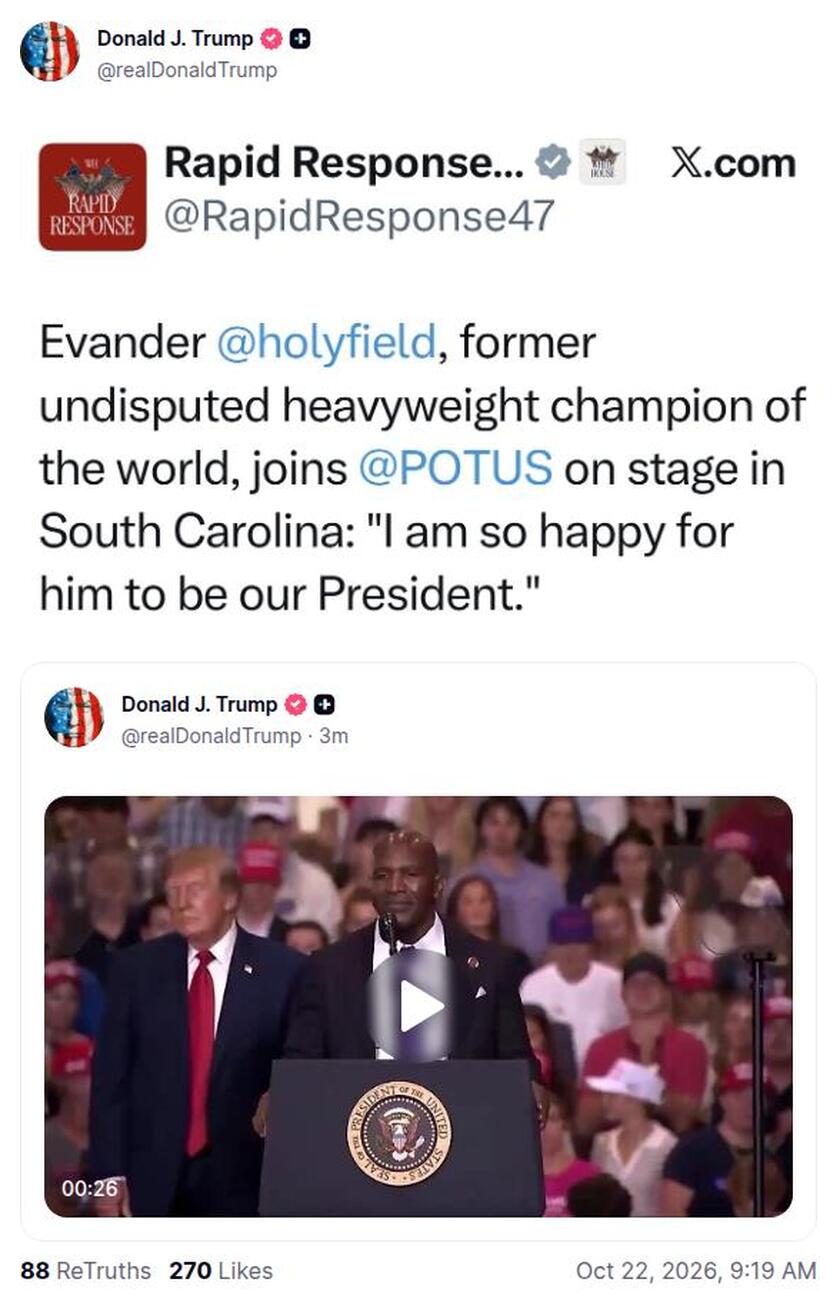 Post preview from Donald Trump