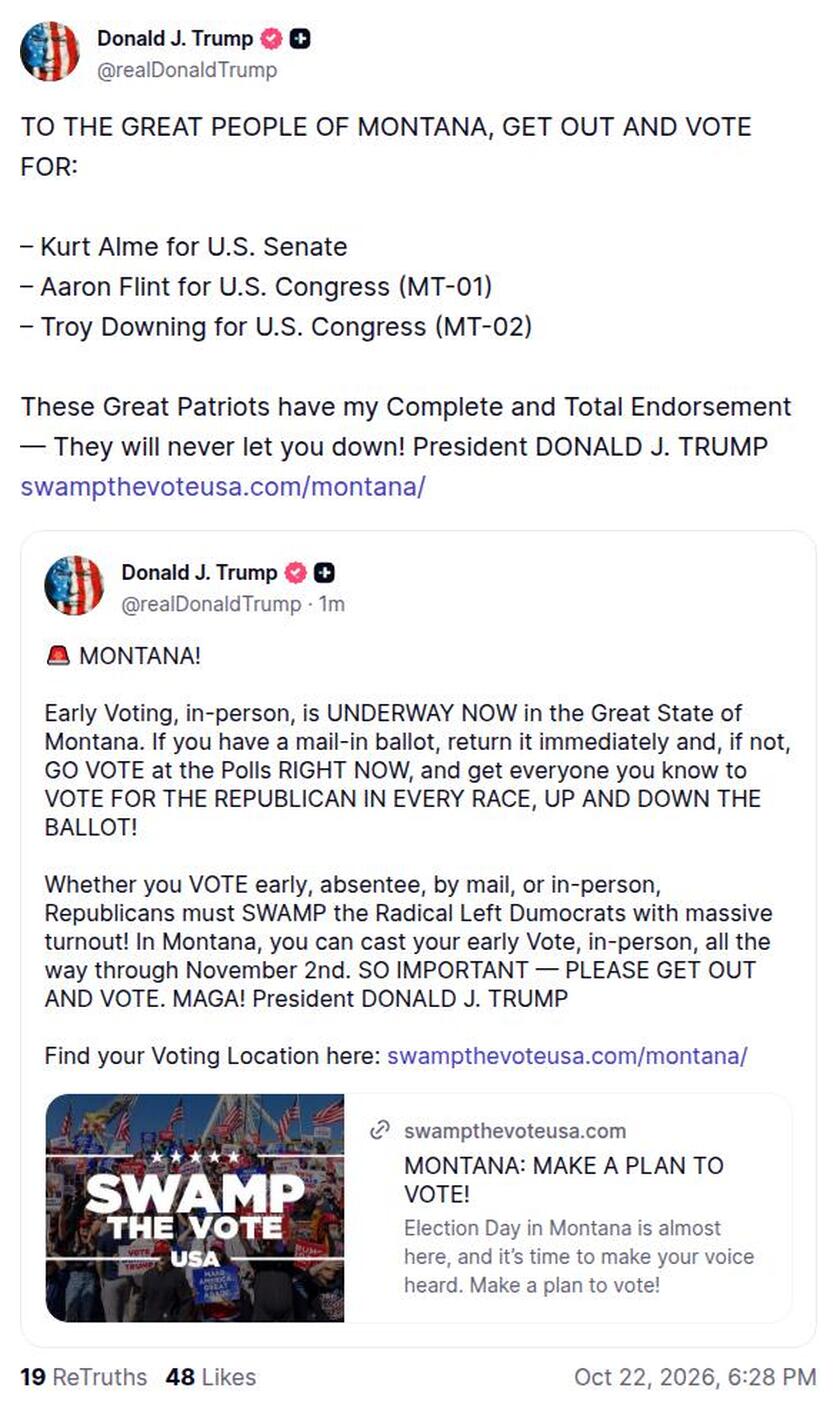 Post image from Donald Trump