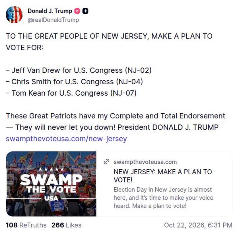 Post image from Donald Trump