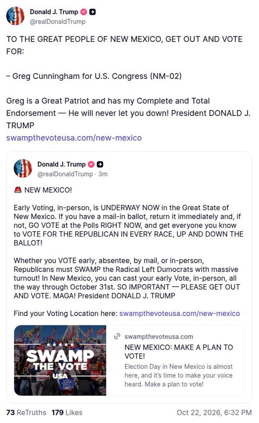 Post image from Donald Trump