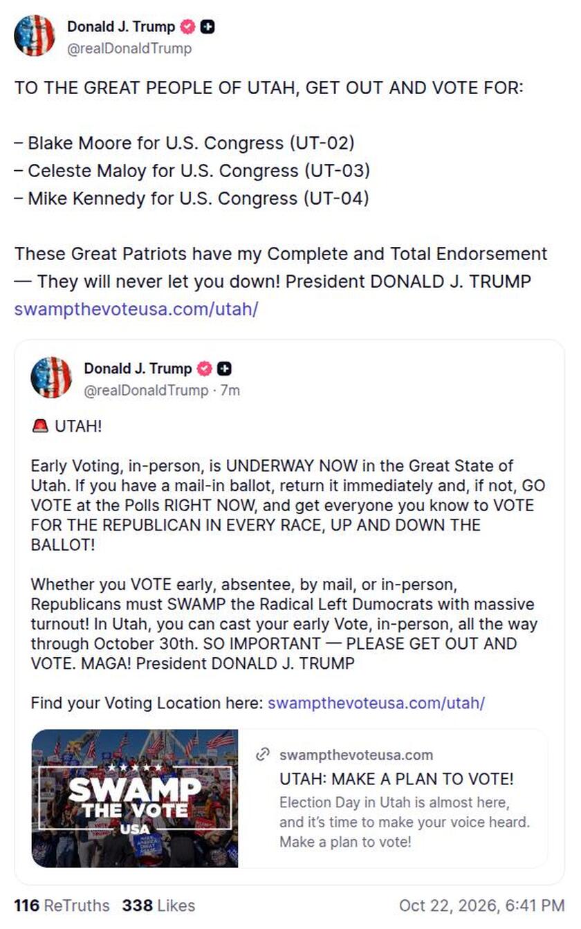 Post image from Donald Trump