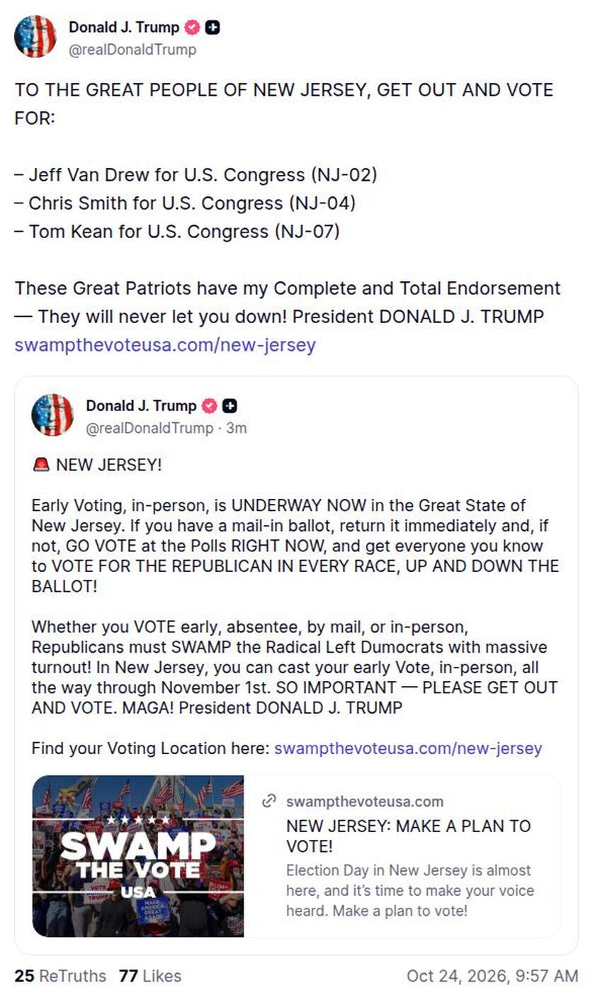 Post preview from Donald Trump