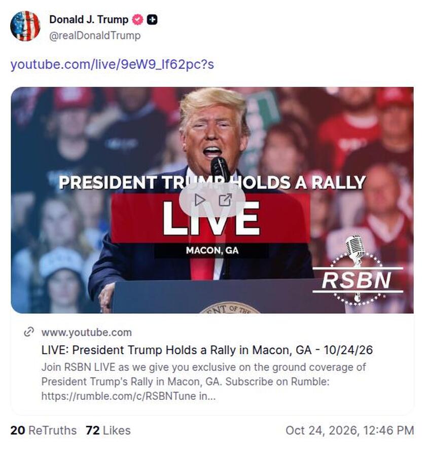 Post image from Donald Trump