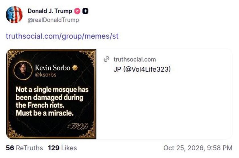 Post image from Donald Trump