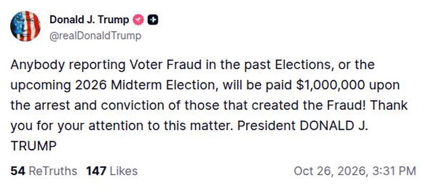 Post preview from Donald Trump