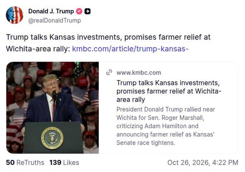 Post preview from Donald Trump