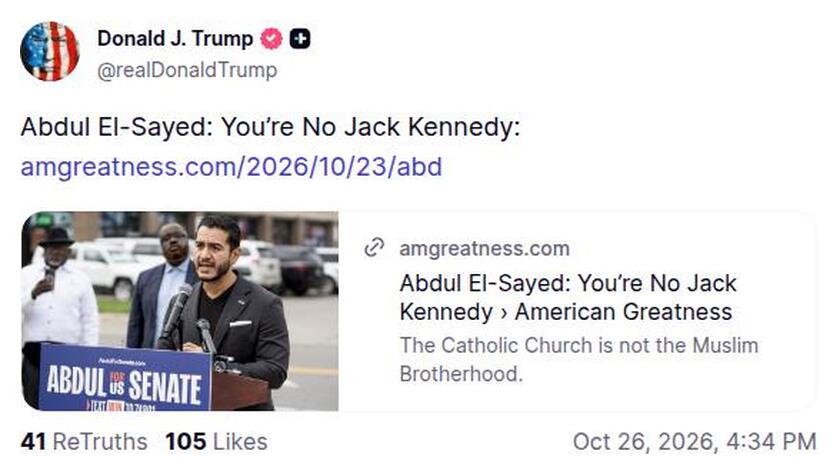 Post preview from Donald Trump