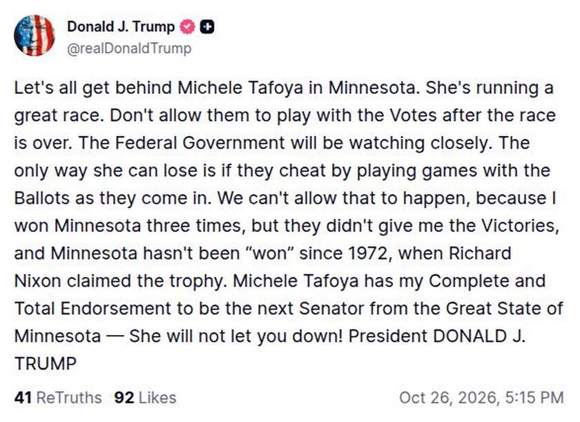 Post preview from Donald Trump