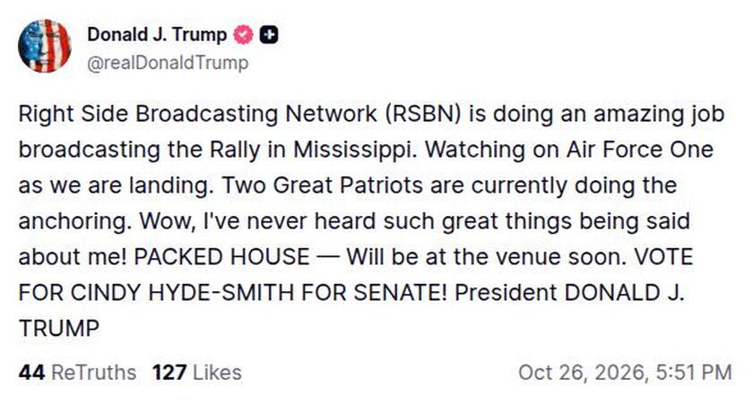 Post preview from Donald Trump