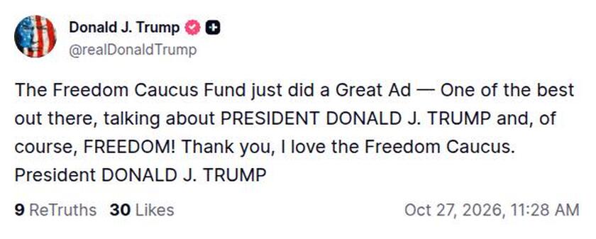 Post preview from Donald Trump