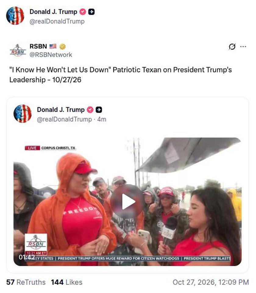 Post image from Donald Trump