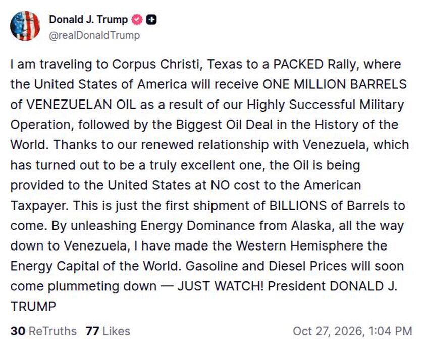 Post image from Donald Trump