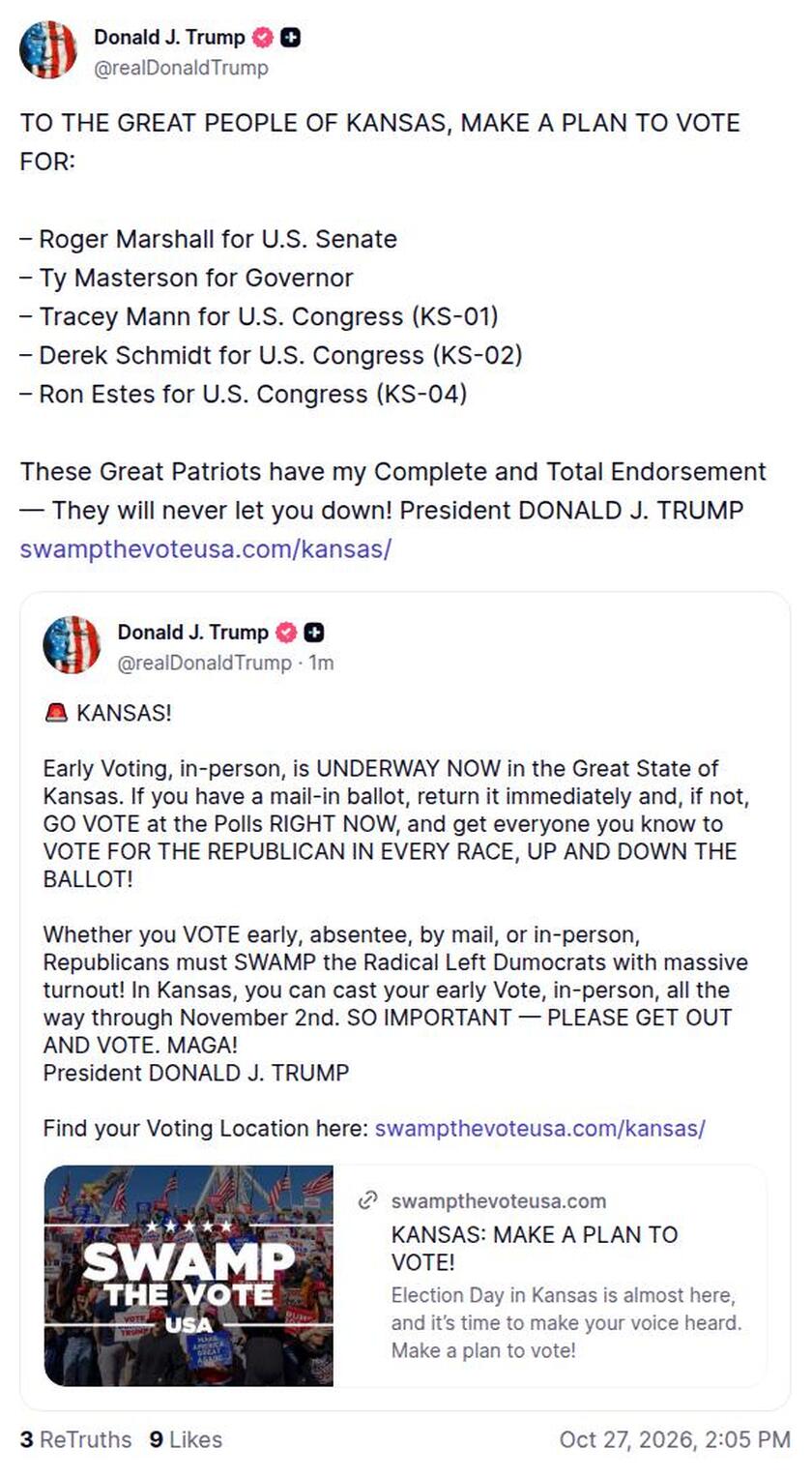 Post image from Donald Trump