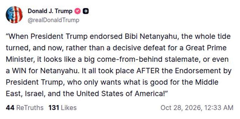 Post preview from Donald Trump