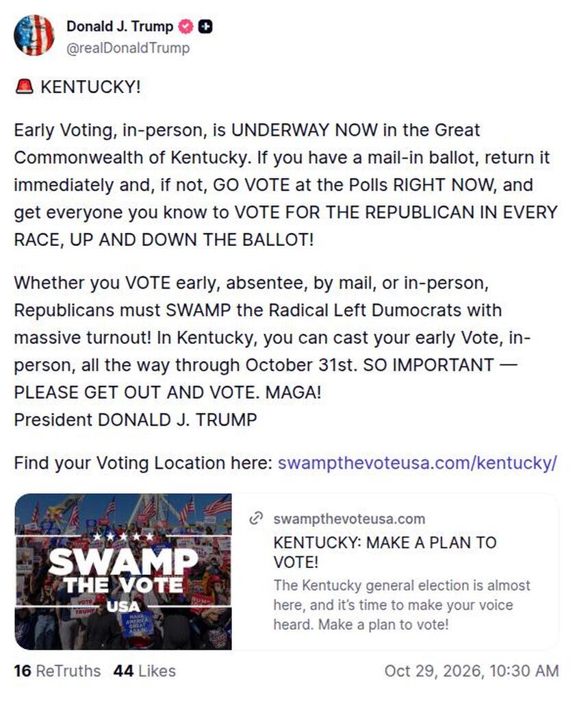 Post preview from Donald Trump