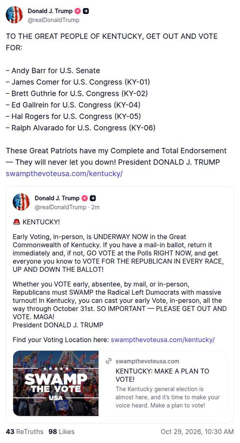 Post preview from Donald Trump