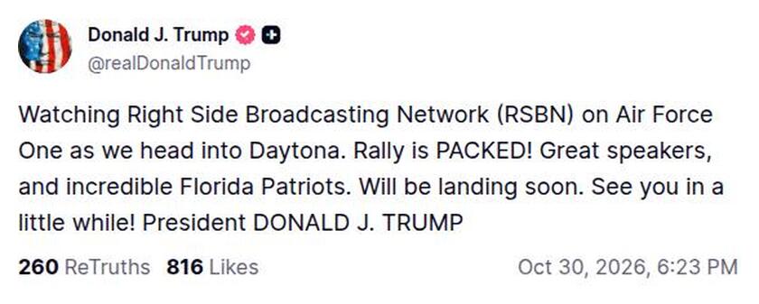Post image from Donald Trump