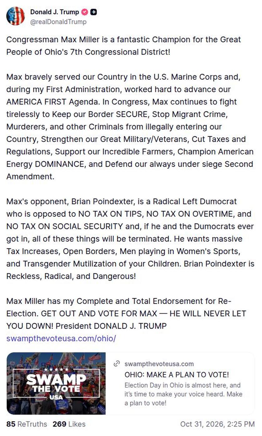 Post image from Donald Trump