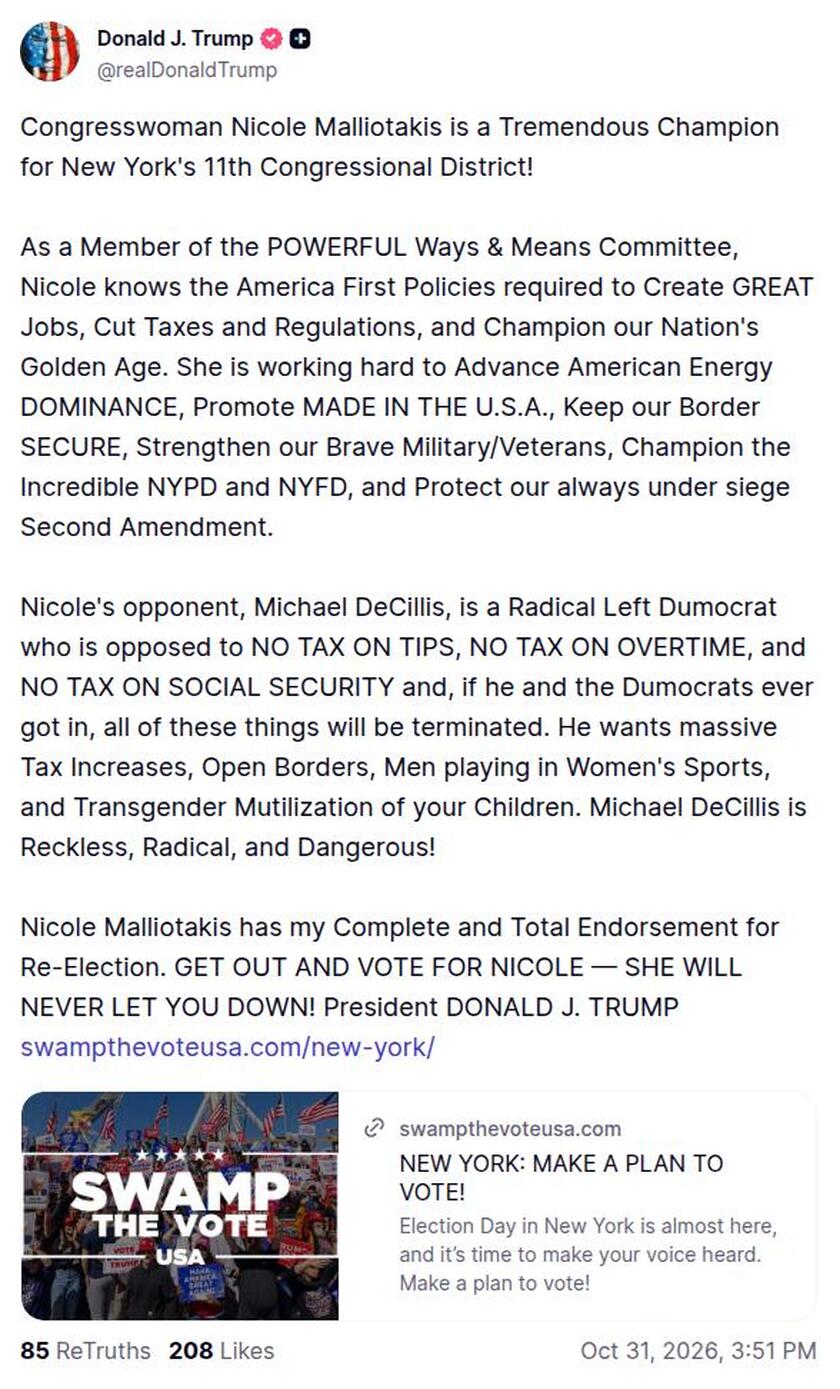 Post image from Donald Trump